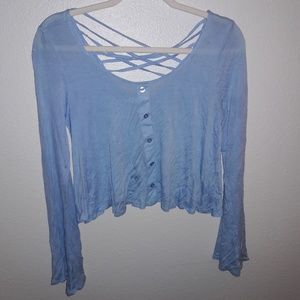 💙Baby Blue Criss-Cross Crop-Top💙